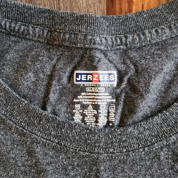 Comfortable Men's Jerzee's Long Sleeved T- Shirt, Gray, XL - Picture 2 of 3